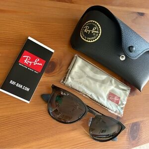 Ray-Ban Polarized Erika Black Sunglasses with Case